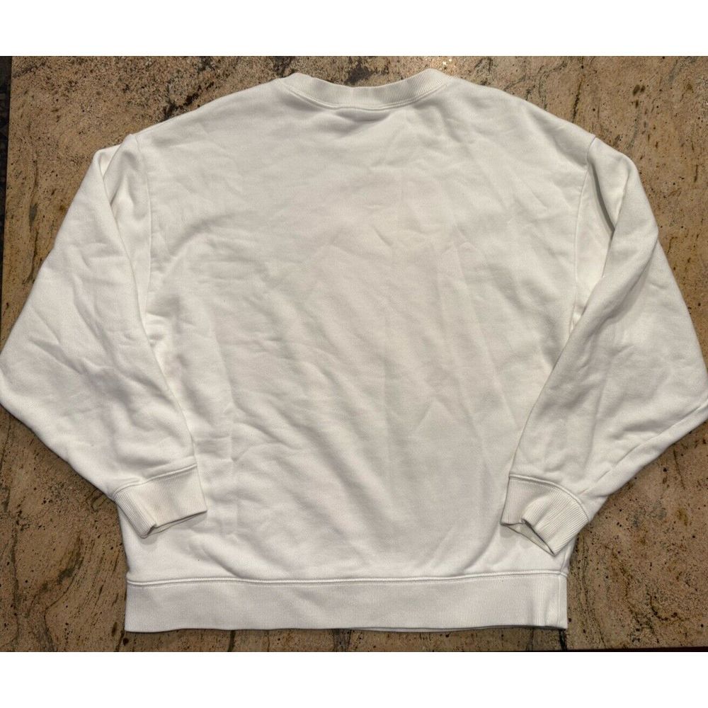 Vans Sweatshirt Womens Small White Off The Wall Oversized Boxy Sweater Fleece - Picture 2 of 8